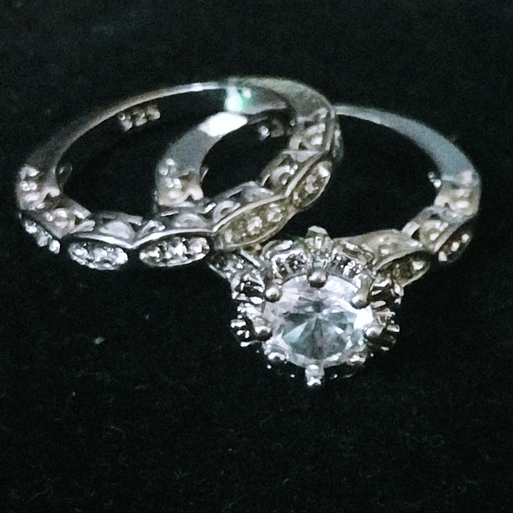 S925 2pc CZ wedding anniversary engagement set - Picture 11 of 14